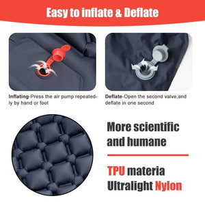 Quick Mattress | Outdoor Camping Aufblasbare Matratze mit Kissen - Eingebaute Aufblasbare Pumpe-Becker Boutique