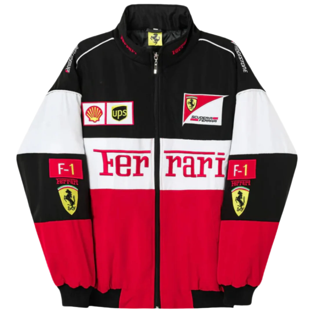 Rari | Original Vintage Ferrari Rennjacke - F1 Unisex Retro-Weiß Rot-S-Becker Boutique