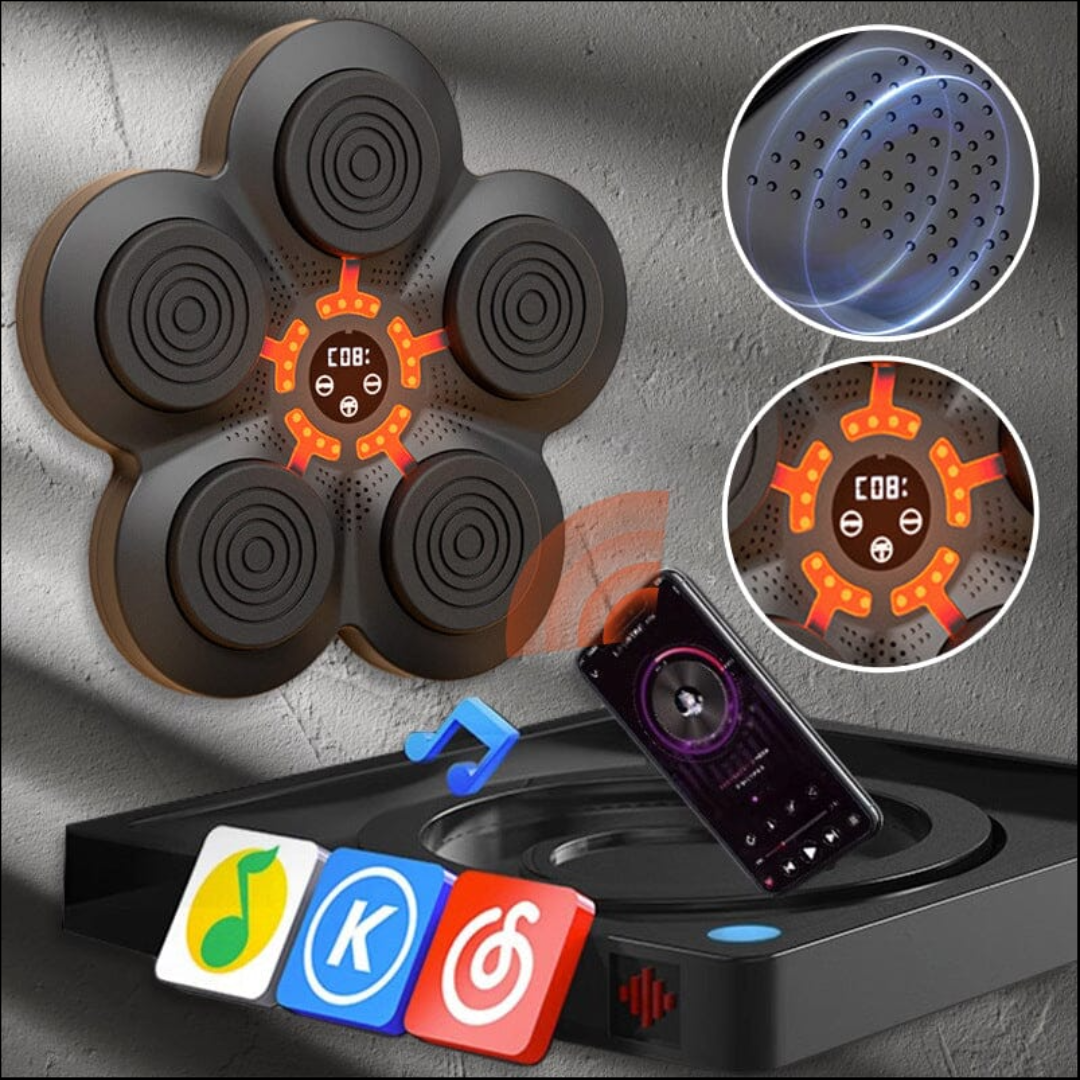 RhythmBox V2 | Indoor-Boxing-Wall-Training mit Musik für Konzentration und Beweglichkeit-Becker Boutique