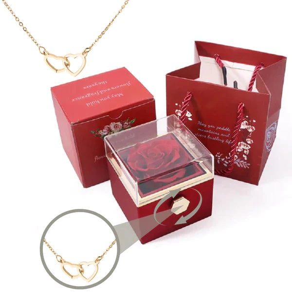 Rose| Rosenbox mit Halskette perfekt für den Valentinstag-Becker Boutique