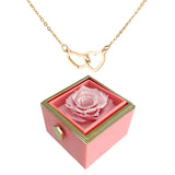 Rose| Rosenbox mit Halskette perfekt für den Valentinstag-Rosa-Gold-Becker Boutique