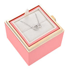 Rose| Rosenbox mit Halskette perfekt für den Valentinstag-Rosa-Silber-Becker Boutique
