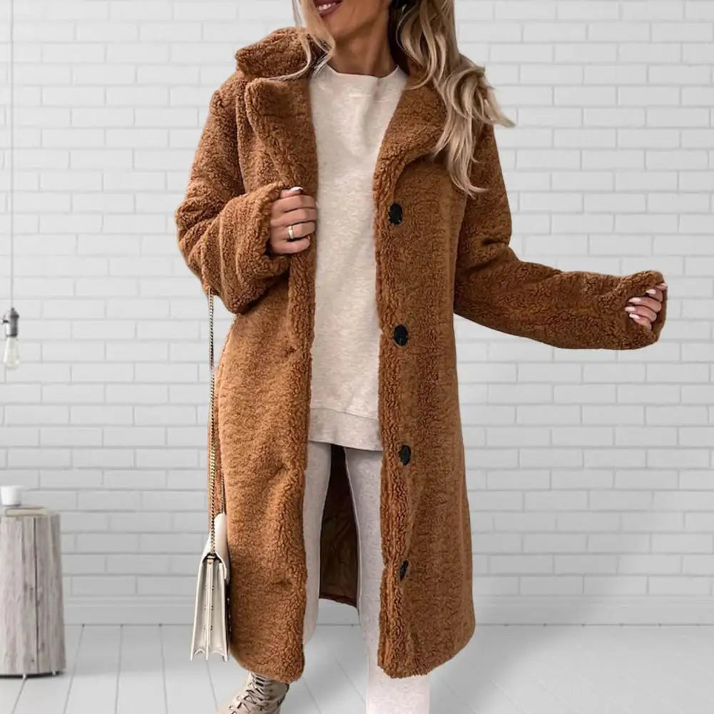 Damen Teddymantel | Lang & Warm Gefüttert