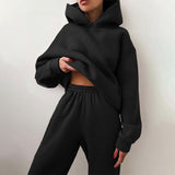 Women's jogging suit with hood