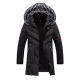 Men's Winter Jacket | Long Parka with Faux Fur