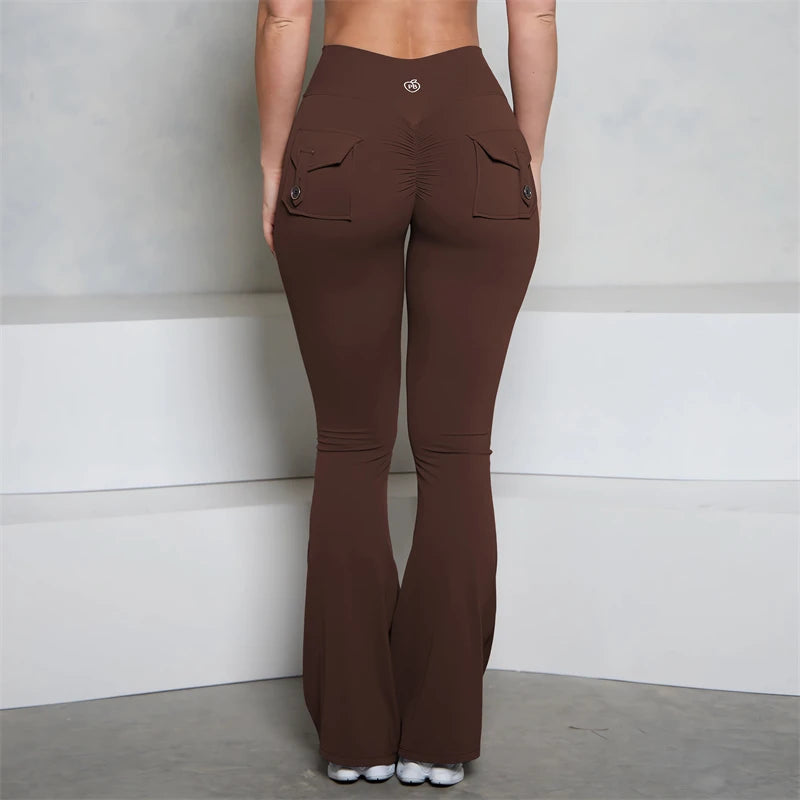 Damen Sportleggings | Flared mit Scrunch & Gesäßtaschen