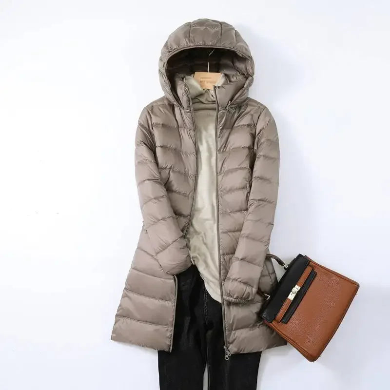 Women's Puffer Jacket | Lightweight Packable Down Jacket | Detachable Hood