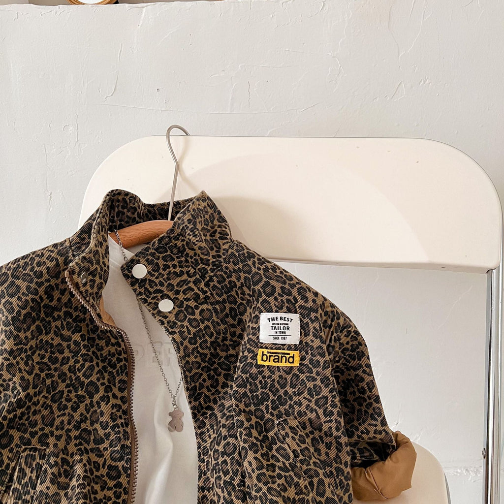 Kids Bomber Jacket | Leopard Print