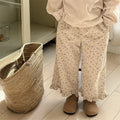 Girls Wide Corduroy Pants | Ruffle Detail