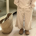 Girls Wide Corduroy Pants | Ruffle Detail