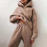 Women's jogging suit with hood