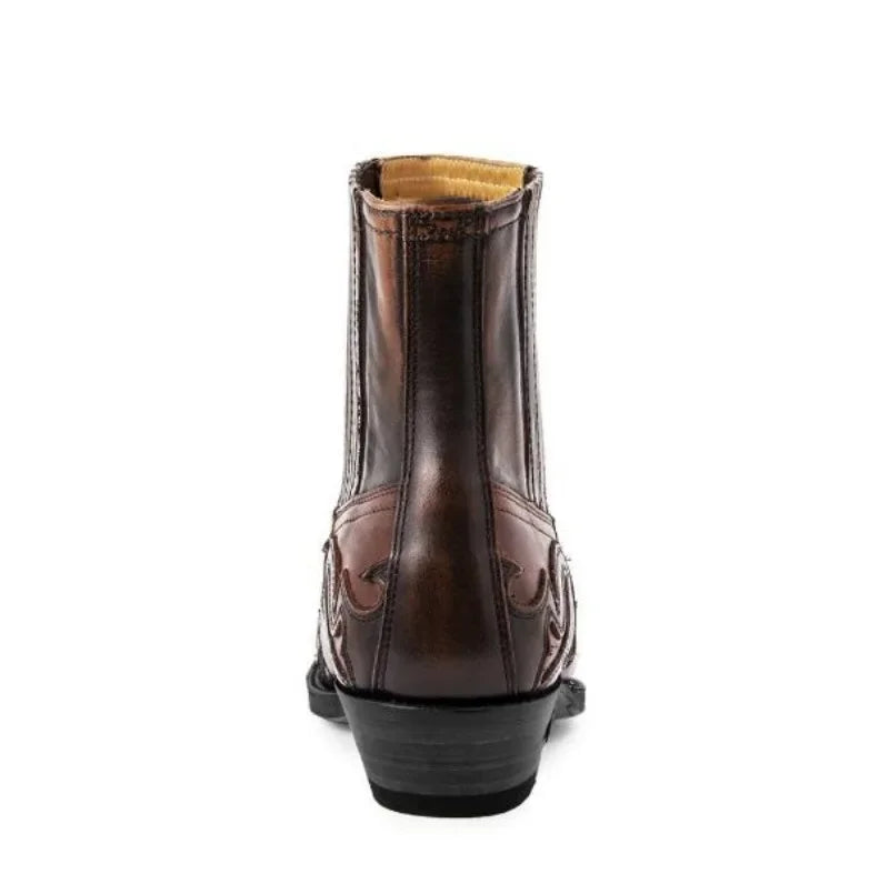 Damen Stiefeletten Cowboy | Leder