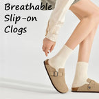 Leaf | Boston sandals made of suede with ergonomic footbed and cork sole