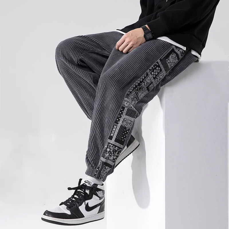Herren Trendy Cordhose | mit Print