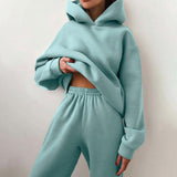 Women's jogging suit with hood