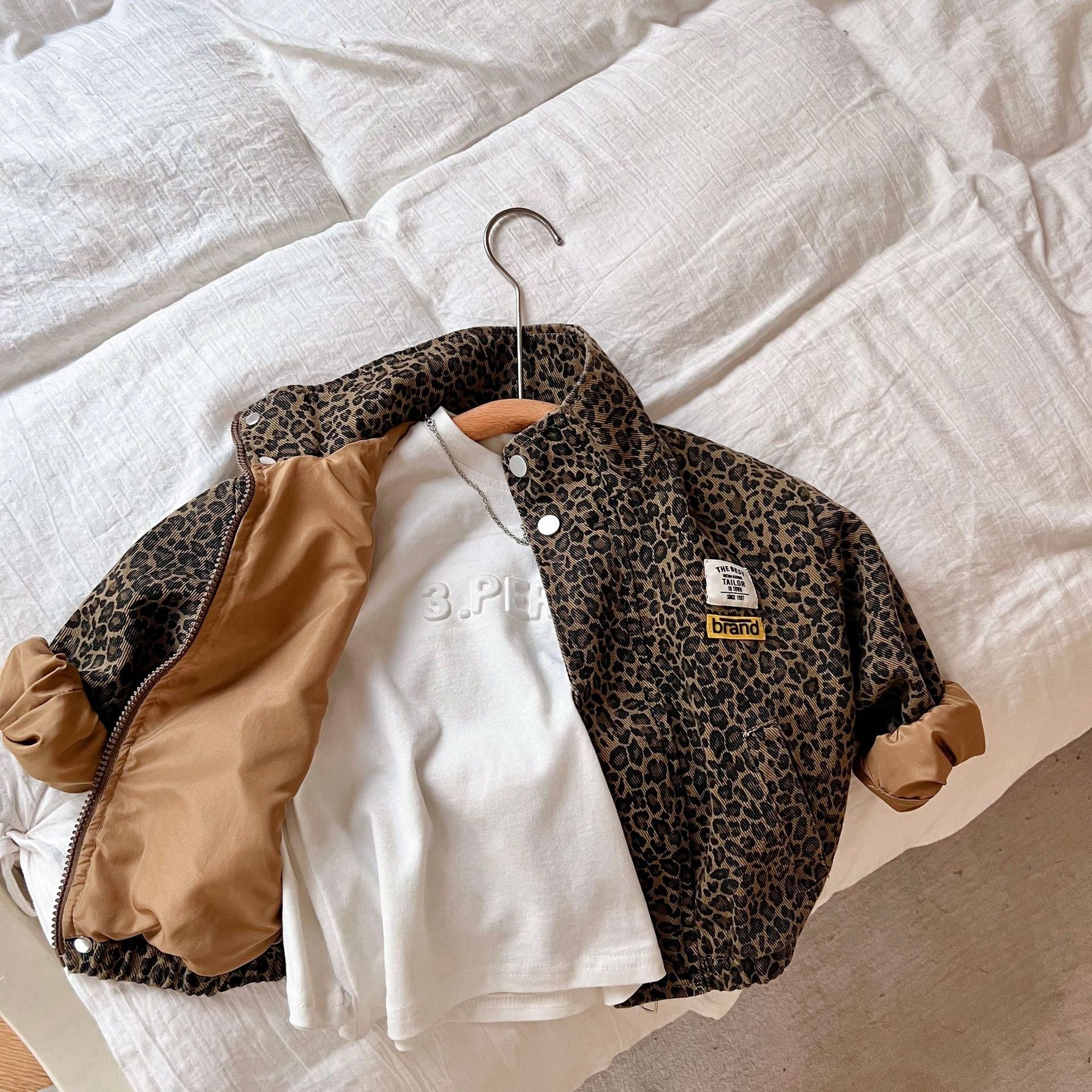 Kids Bomber Jacket | Leopard Print