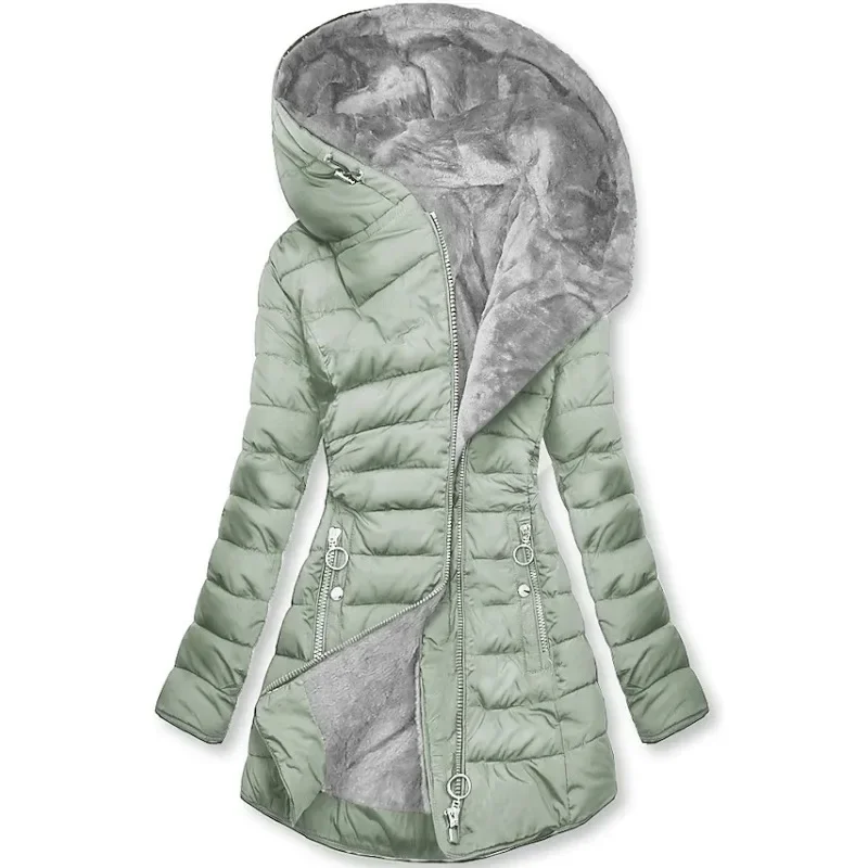 Lange Daunenjacke Damen | Gefüttert mit Kapuze