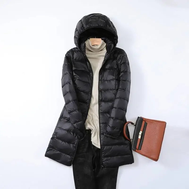 Women's Puffer Jacket | Lightweight Packable Down Jacket | Detachable Hood