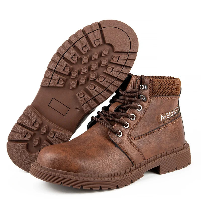 Herren Stiefel | Sicherheitsschuhe | Wasserdicht mit Stahlkappe & Rutschfest