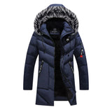 Men's Winter Jacket | Long Parka with Faux Fur