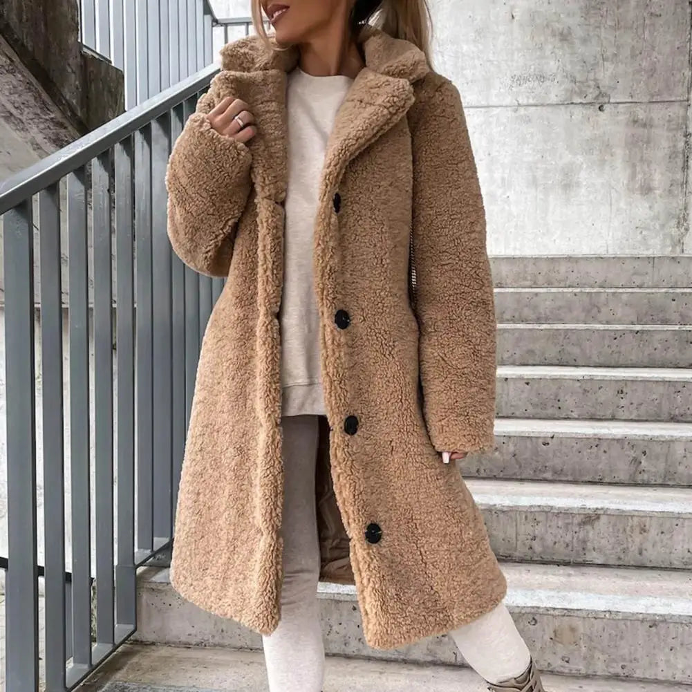Damen Teddymantel | Lang & Warm Gefüttert