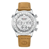 Men's chronograph watch | Brown leather strap