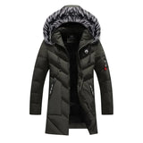 Men's Winter Jacket | Long Parka with Faux Fur