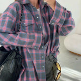 Victoria | Women's oversize checked blouse