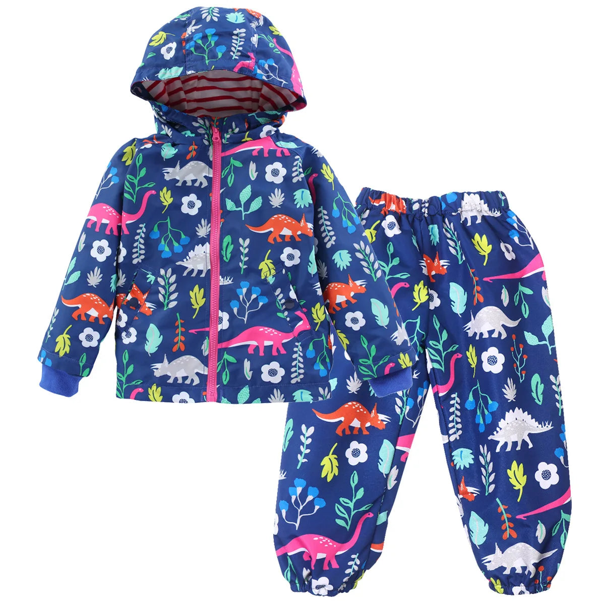 Kinder Regenjacke | Dinosaurier Motiv & Mit Kapuze