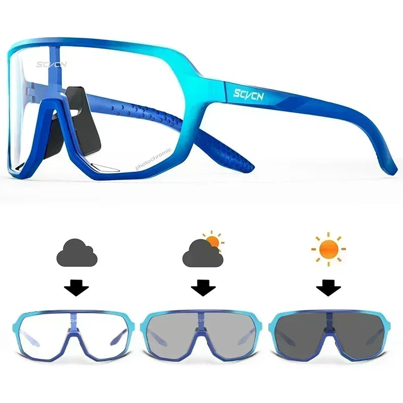 Sunburst | Photochrome Leichte Sonnenbrille zum Laufen in der Sonne-Blau-Becker Boutique