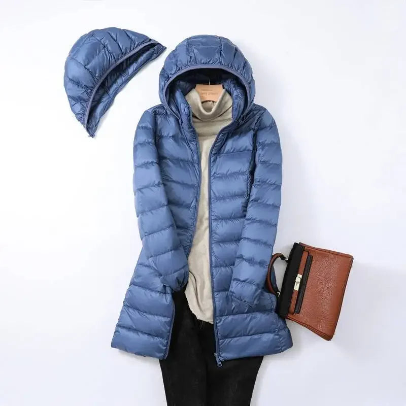 Women's Puffer Jacket | Lightweight Packable Down Jacket | Detachable Hood