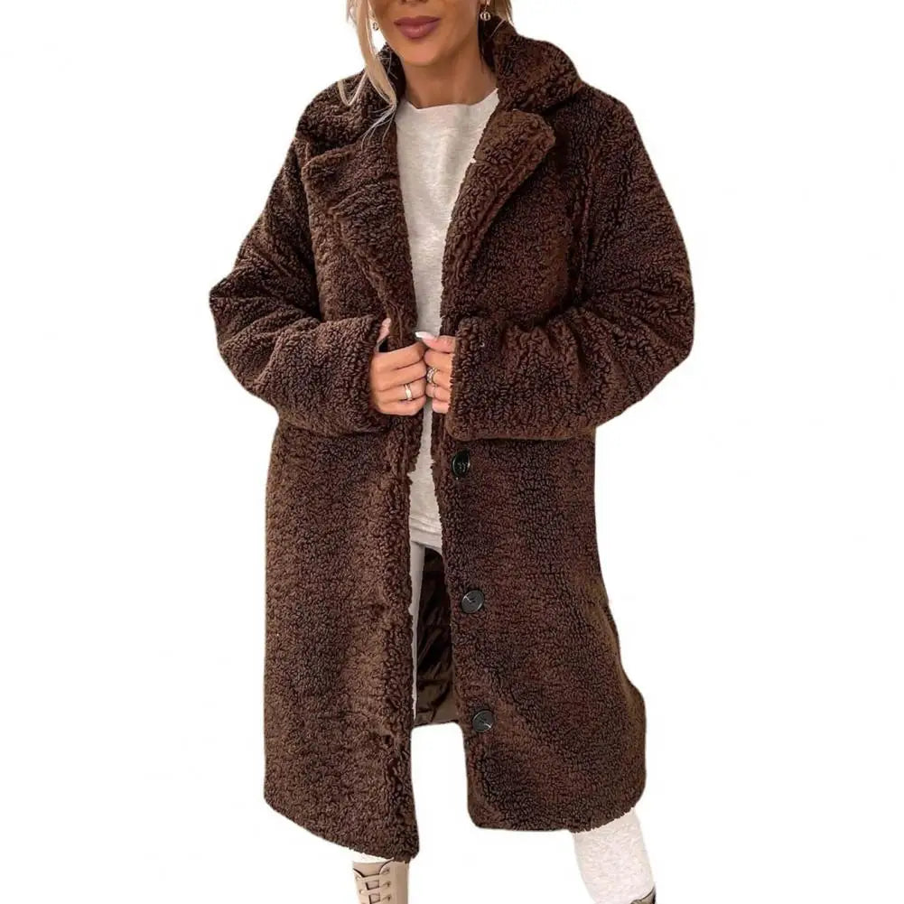 Damen Teddymantel | Lang & Warm Gefüttert