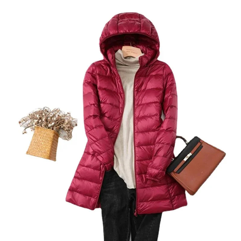 Women's Puffer Jacket | Lightweight Packable Down Jacket | Detachable Hood