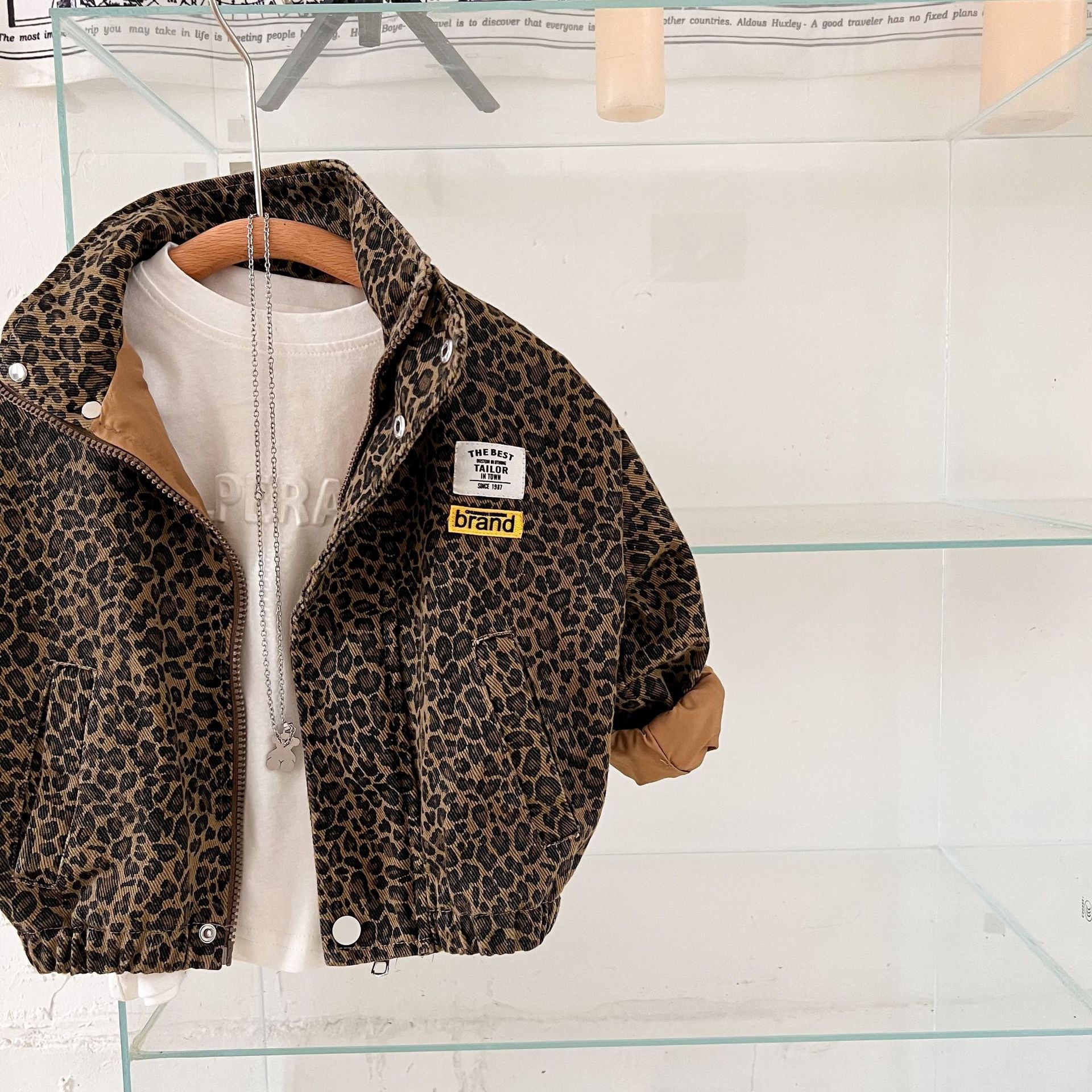 Kids Bomber Jacket | Leopard Print