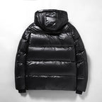 Herren Daunenjacke Winter | Schwarz Mit Kapuze