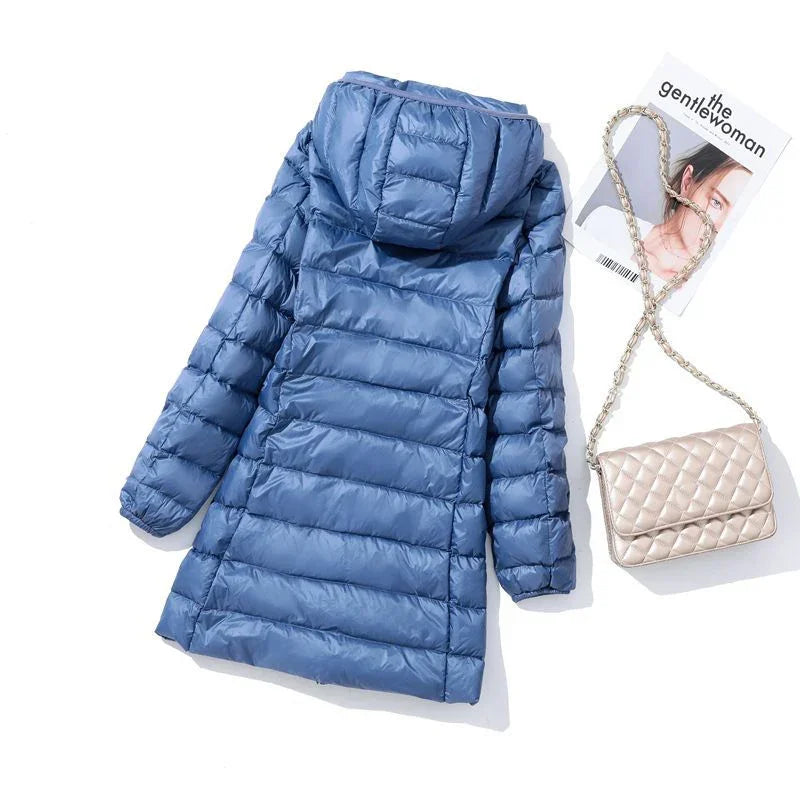 Women's Puffer Jacket | Lightweight Packable Down Jacket | Detachable Hood