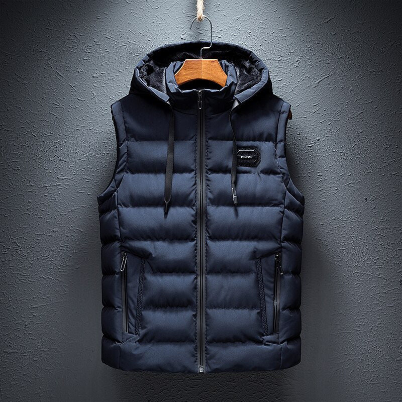 Men's Sleeveless Winter Vest | With Hood