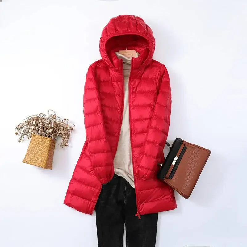 Women's Puffer Jacket | Lightweight Packable Down Jacket | Detachable Hood
