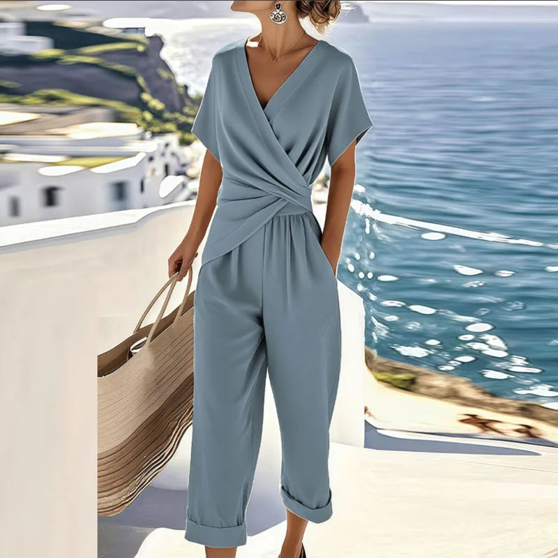 Women’s Two-Piece Set | Short Sleeve & Ankle Length