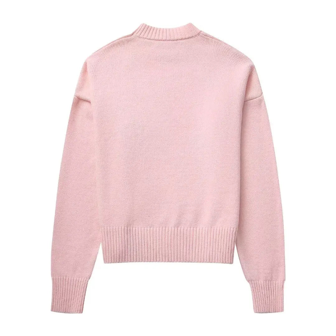 Marina | Rosa Loose-fit Pullover mit Rundhalsausschnitt