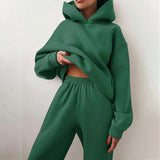 Women's jogging suit with hood