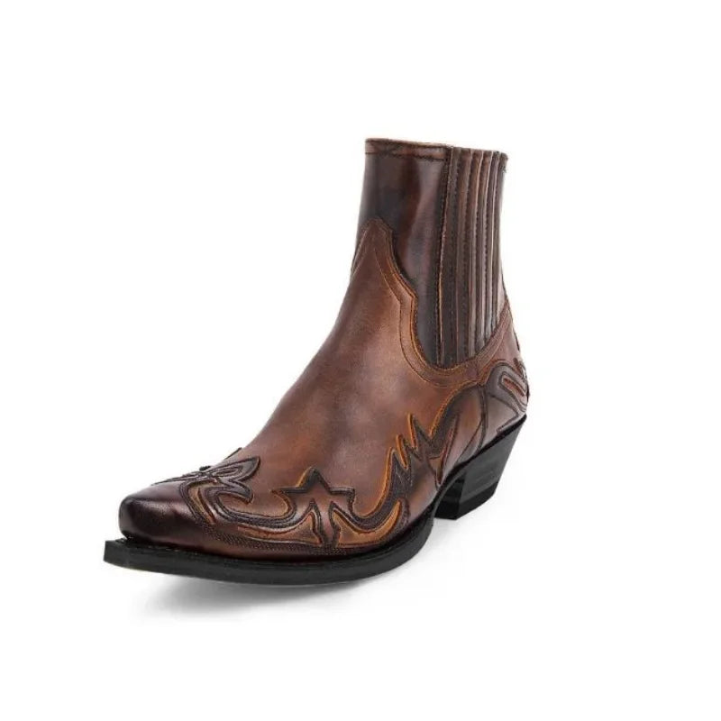 Damen Stiefeletten Cowboy | Leder