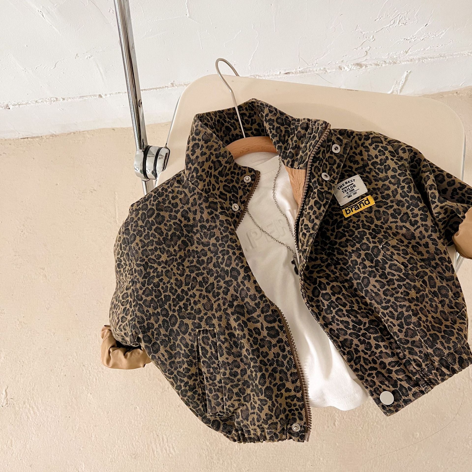 Kids Bomber Jacket | Leopard Print