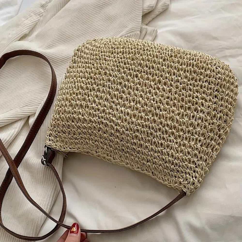 Sadie | Gewebte Tasche mit Lederriemen-Becker Boutique