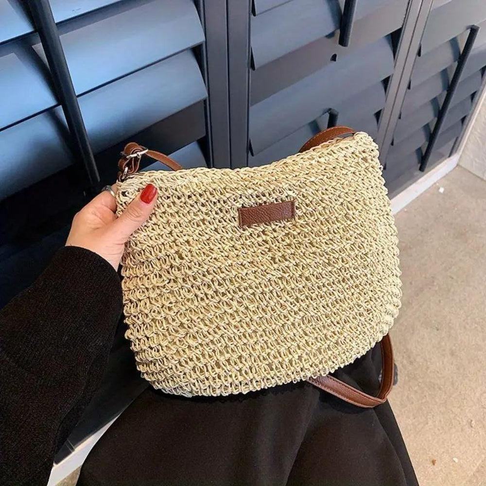 Sadie | Gewebte Tasche mit Lederriemen-Becker Boutique