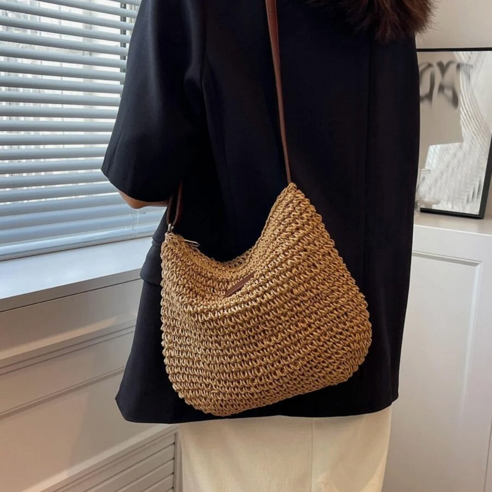 Sadie | Gewebte Tasche mit Lederriemen-Becker Boutique