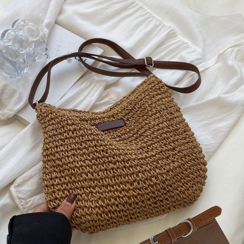 Sadie | Gewebte Tasche mit Lederriemen-Becker Boutique