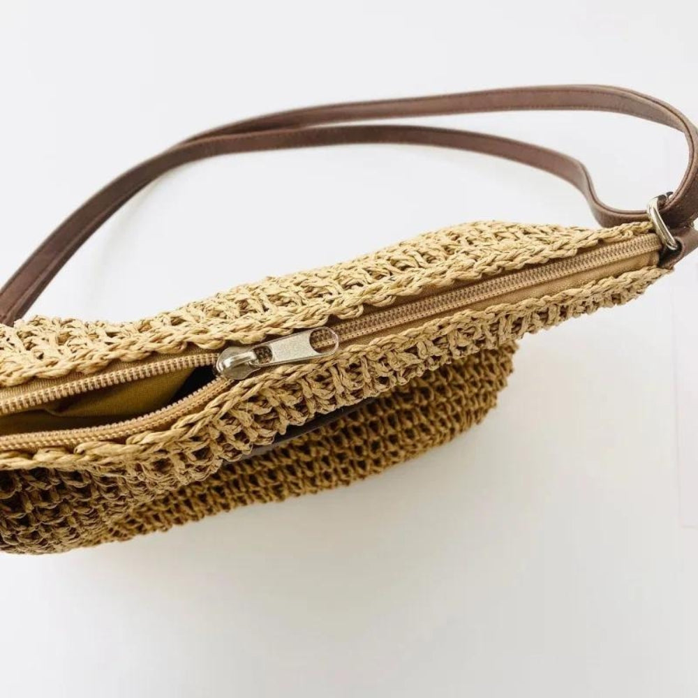 Sadie | Gewebte Tasche mit Lederriemen-Becker Boutique