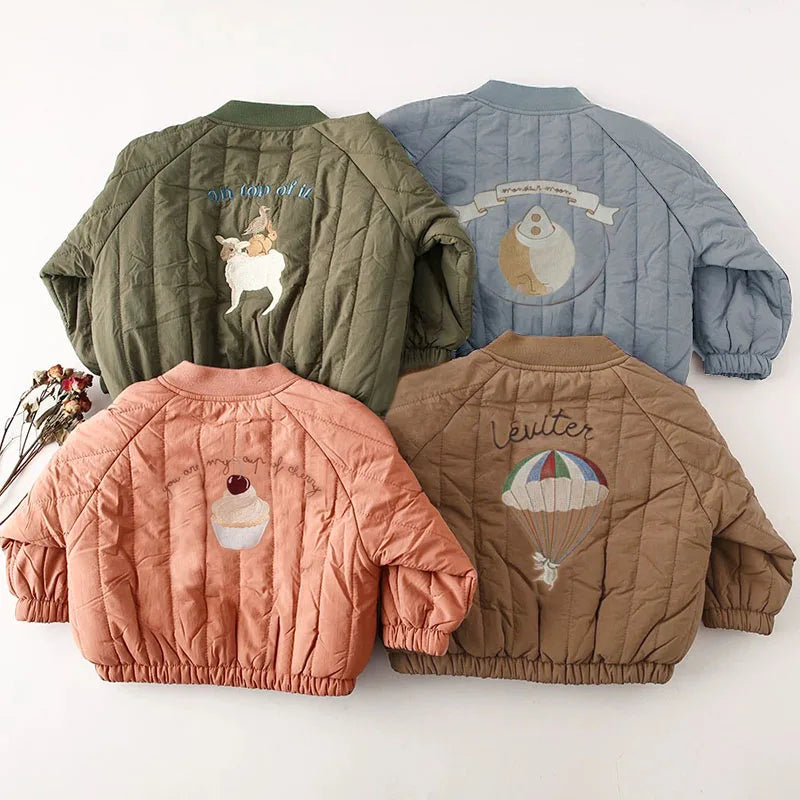Kids' bomber jacket | With fleece lining & print