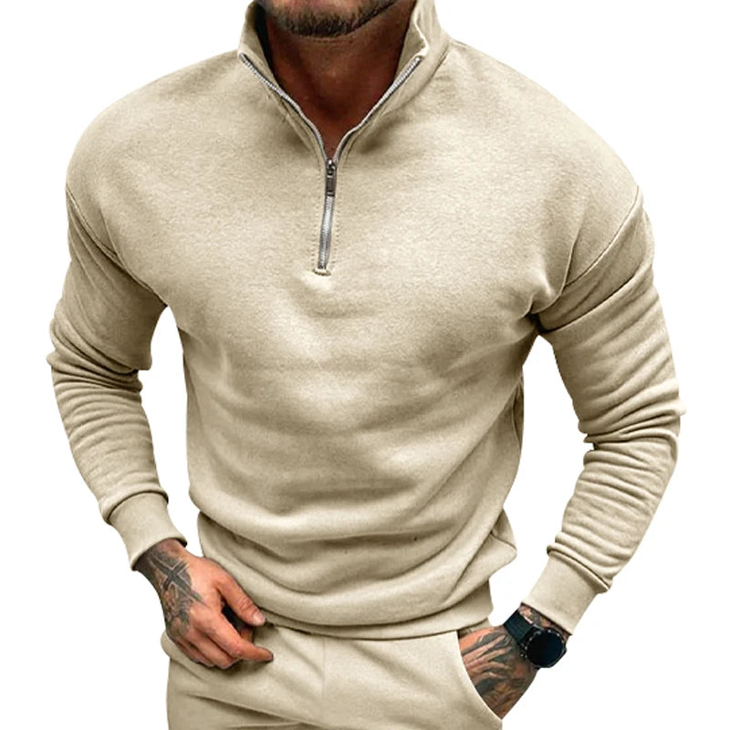 Mathieu | Pullover mit halbem Reißverschluss-Apricot-S-Becker Boutique